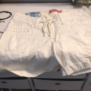 White tie waist shorts